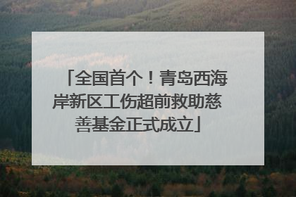全国首个！青岛西海岸新区工伤超前救助慈善基金正式成立