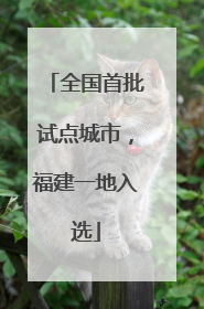 全国首批试点城市，福建一地入选