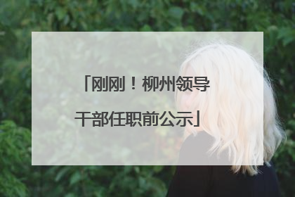 刚刚！柳州领导干部任职前公示
