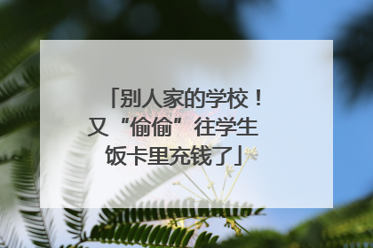 别人家的学校！又“偷偷”往学生饭卡里充钱了