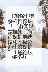 加强生物多样性保护！“落实昆蒙框架：海洋保护地建设和南极公海生态保护”主题论坛将举办