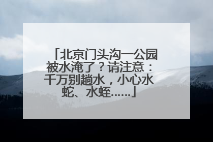 北京门头沟一公园被水淹了？请注意：千万别趟水，小心水蛇、水蛭……