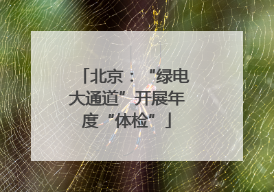 北京：“绿电大通道”开展年度“体检”