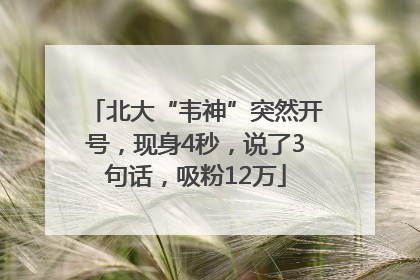 北大“韦神”突然开号，现身4秒，说了3句话，吸粉12万