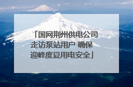 国网荆州供电公司走访泵站用户 确保迎峰度夏用电安全