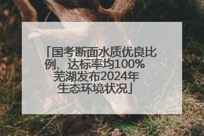 国考断面水质优良比例、达标率均100% 芜湖发布2024年生态环境状况