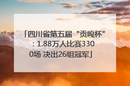 四川省第五届“贡嘎杯”：1.88万人比赛3300场 决出26组冠军