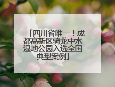 四川省唯一！成都高新区骑龙中水湿地公园入选全国典型案例