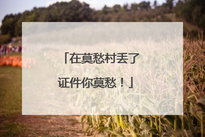 在莫愁村丢了证件你莫愁！