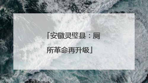 安徽灵璧县：厕所革命再升级