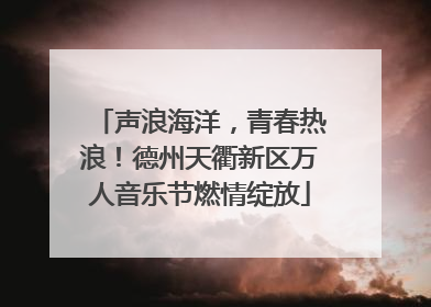 声浪海洋，青春热浪！德州天衢新区万人音乐节燃情绽放