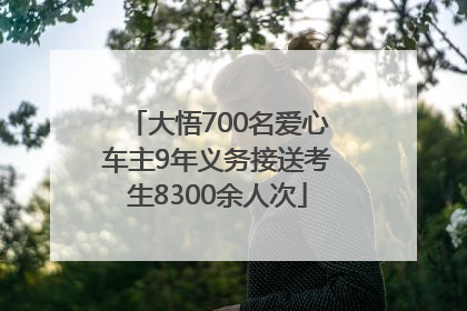 大悟700名爱心车主9年义务接送考生8300余人次