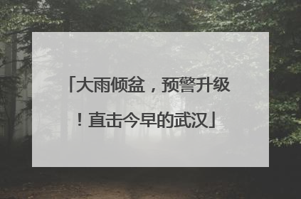 大雨倾盆，预警升级！直击今早的武汉