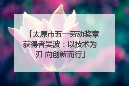 太原市五一劳动奖章获得者吴波：以技术为刃 向创新而行