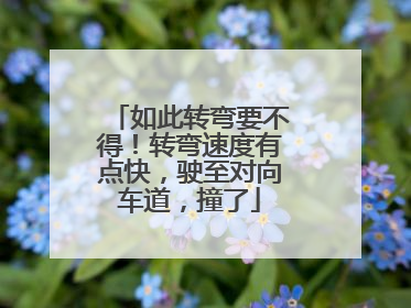 如此转弯要不得！转弯速度有点快，驶至对向车道，撞了