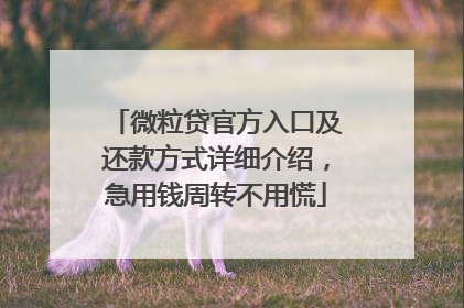 微粒贷官方入口及还款方式详细介绍，急用钱周转不用慌