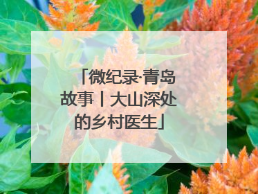 微纪录·青岛故事丨大山深处的乡村医生
