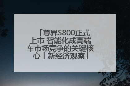 尊界S800正式上市 智能化成高端车市场竞争的关键核心丨新经济观察