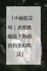 小丽逛菜场｜水蜜桃蘸盐？海南真有类似吃法