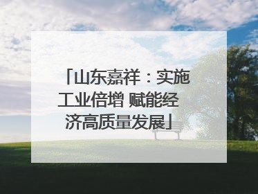 山东嘉祥：实施工业倍增 赋能经济高质量发展