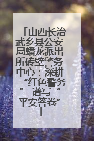 山西长治武乡县公安局蟠龙派出所砖壁警务中心：深耕“红色警务” 谱写“平安答卷”