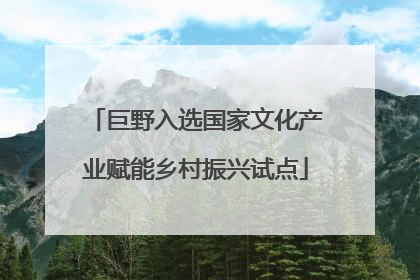 巨野入选国家文化产业赋能乡村振兴试点
