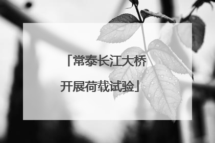 常泰长江大桥开展荷载试验