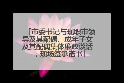 市委书记与现职市领导及其配偶、成年子女及其配偶集体廉政谈话，现场签承诺书