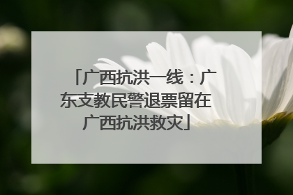 广西抗洪一线：广东支教民警退票留在广西抗洪救灾
