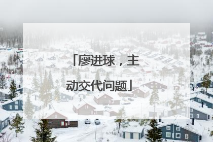 廖进球，主动交代问题
