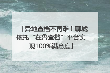 异地查档不再难！聊城依托“在鲁查档”平台实现100%满意度