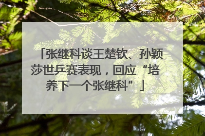 张继科谈王楚钦、孙颖莎世乒赛表现，回应“培养下一个张继科”
