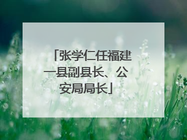 张学仁任福建一县副县长、公安局局长