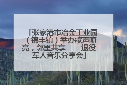 张家港市冶金工业园（锦丰镇）举办歌声嘹亮，邻里共享——退役军人音乐分享会