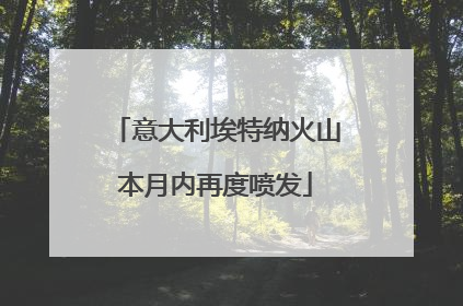 意大利埃特纳火山本月内再度喷发