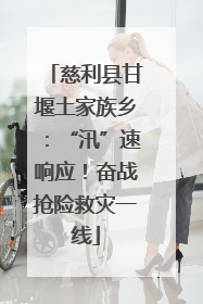 慈利县甘堰土家族乡：“汛”速响应！奋战抢险救灾一线