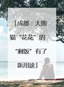 成都：大熊猫“花花”的“剩饭”有了新用途