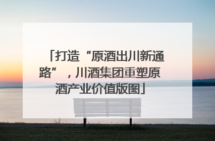 打造“原酒出川新通路”，川酒集团重塑原酒产业价值版图