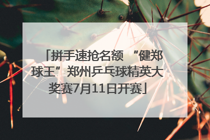 拼手速抢名额 “健郑球王”郑州乒乓球精英大奖赛7月11日开赛