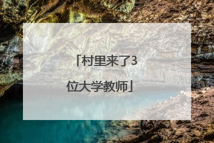 村里来了3位大学教师