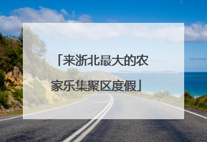 来浙北最大的农家乐集聚区度假