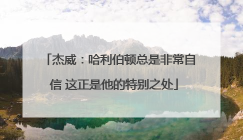 杰威：哈利伯顿总是非常自信 这正是他的特别之处
