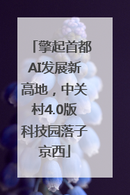 擎起首都AI发展新高地，中关村4.0版科技园落子京西