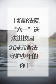 新野法院“六一”送法进校园 沉浸式普法守护少年的你