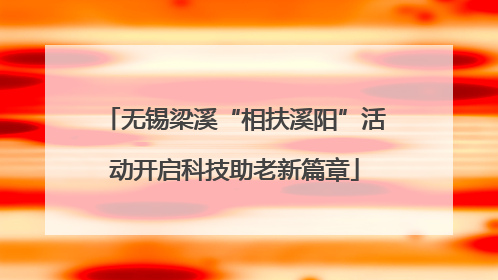 无锡梁溪“相扶溪阳”活动开启科技助老新篇章