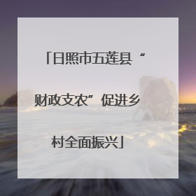 日照市五莲县“财政支农”促进乡村全面振兴