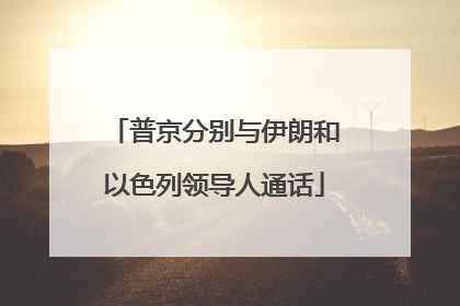 普京分别与伊朗和以色列领导人通话