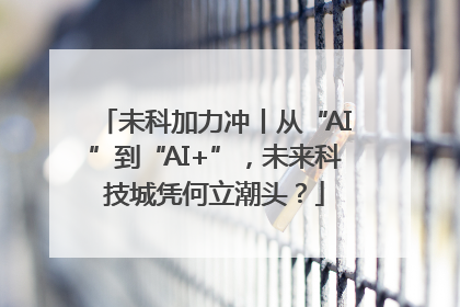 未科加力冲丨从“AI”到“AI+”，未来科技城凭何立潮头？
