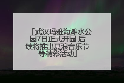 武汉玛雅海滩水公园7日正式开园 后续将推出夏浪音乐节等精彩活动