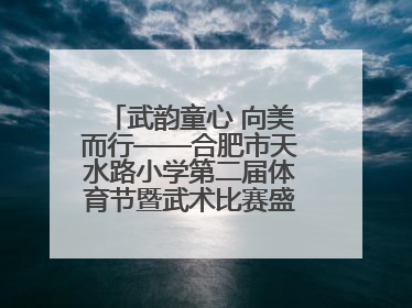 武韵童心 向美而行——合肥市天水路小学第二届体育节暨武术比赛盛大开幕